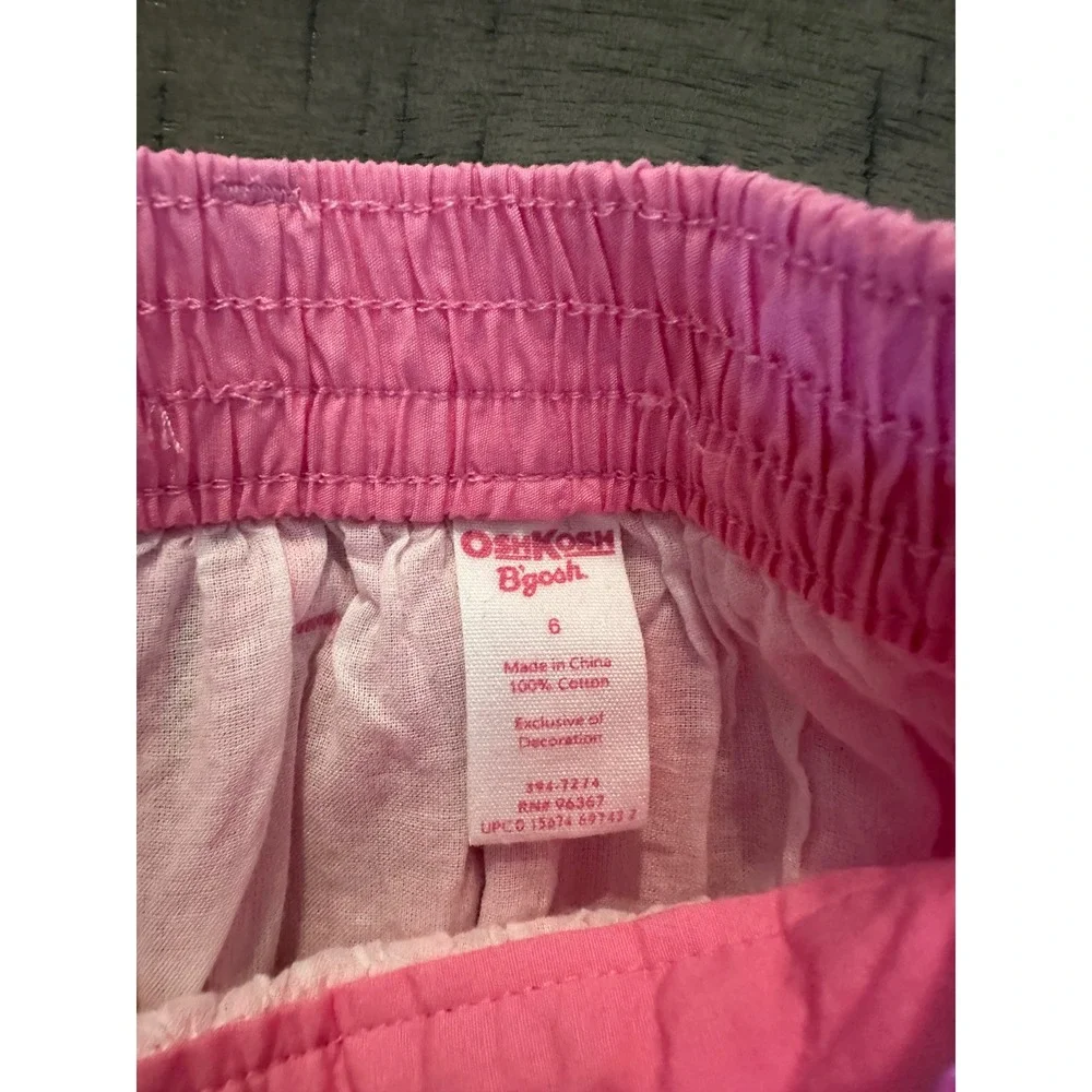 OshKosh B'gosh Girls Pink Embroidered‎ Floral Skirt - Size 6 - 100% Cotton